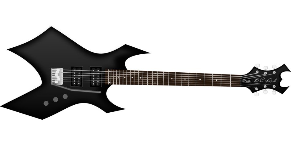 Picture of black electric guitar