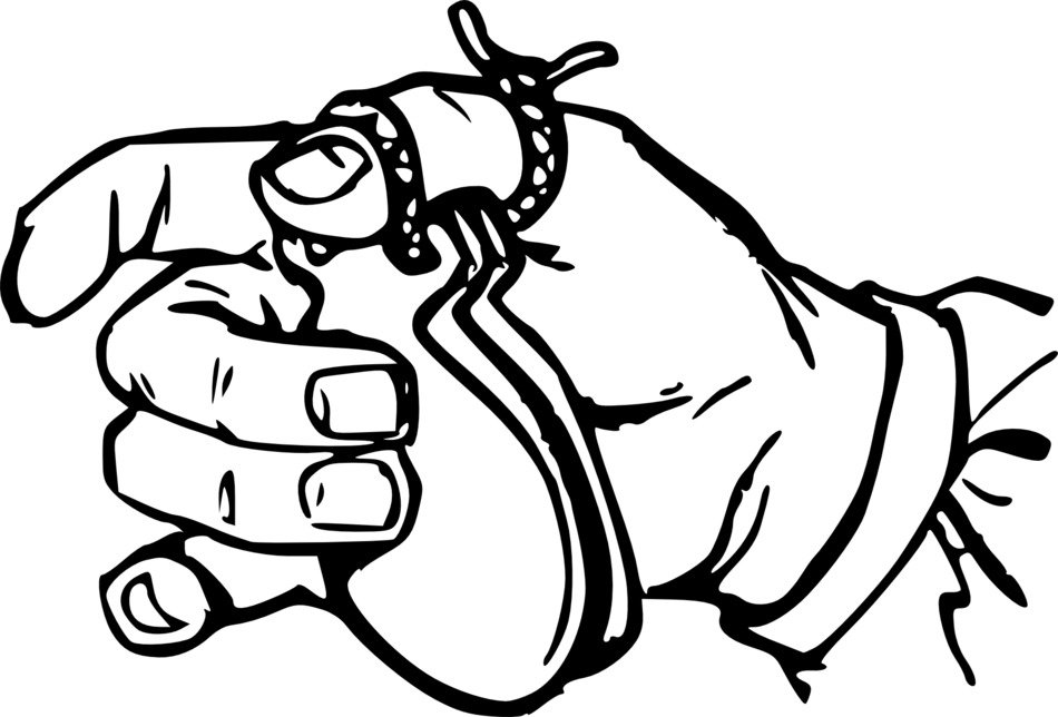 Silhouette of hand with castanets