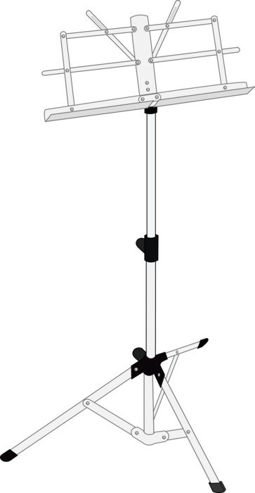 music stand tripod drawing on white background