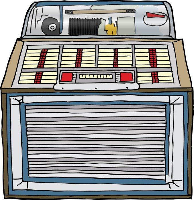 drawn vintage jukebox