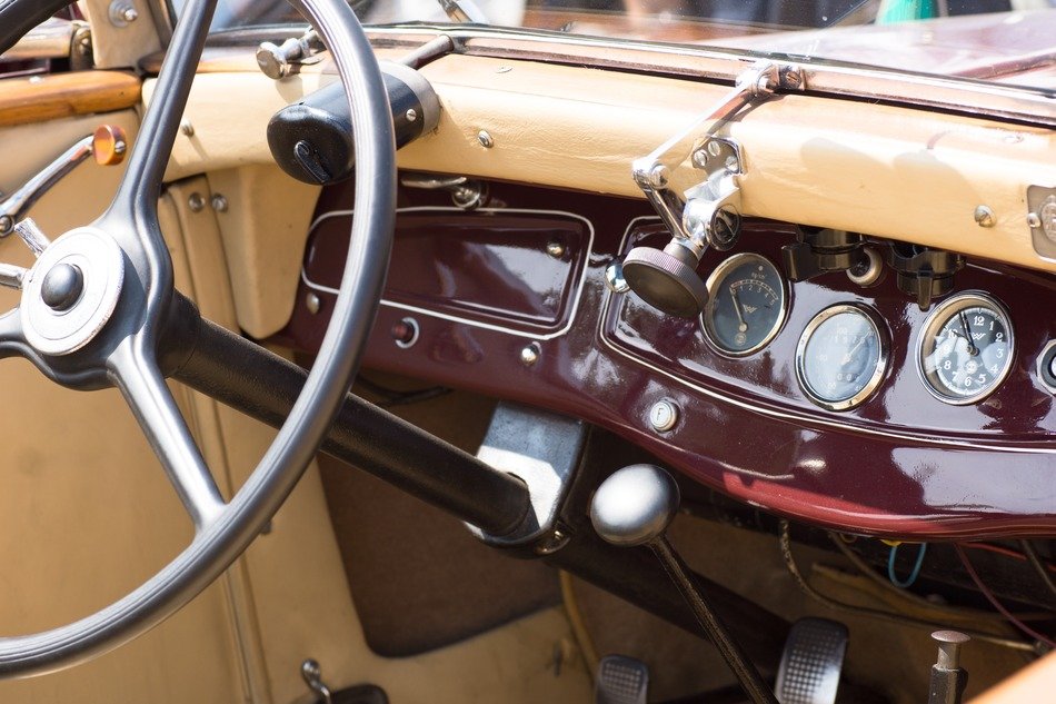 Old fashioned classic car panel