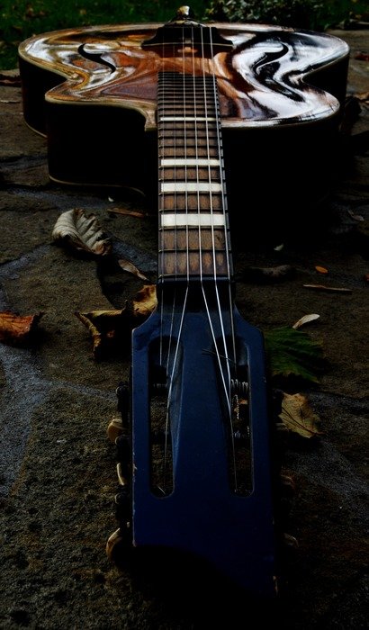 guitar on ground