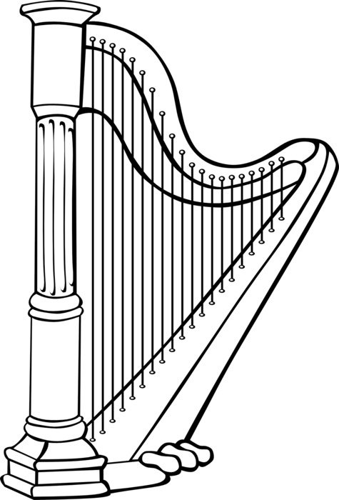 Silhouette of harp