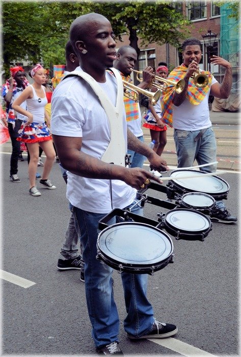 Street musicians at the historic festival in Amsterdam