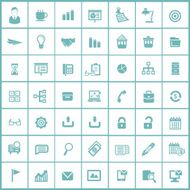 Office icons Blue version vector