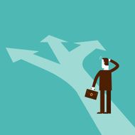 Businessman Standing at The Juncture