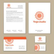 Template corporate style with a round ornament