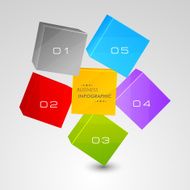 3D colorful squares for business infographic