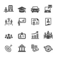 business career life cycle icon set vector eps10