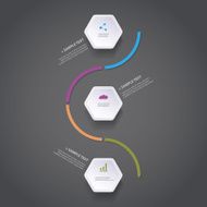 Infographic Concept - Flow Chart Design Timeline with Hexagons