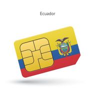 Ecuador mobile phone sim card with flag