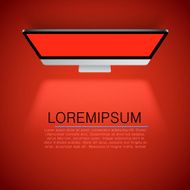 Monitor red light Top view background
