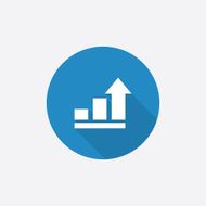 business diagram chart Flat Blue Simple Icon with long shadow