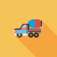 Transportation truck flat icon with long shadow eps10