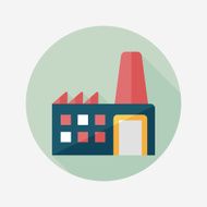 Building factory flat icon with long shadow eps10
