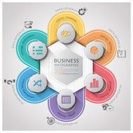 Business Infographic With Weaving Curve Circle Step Diagram