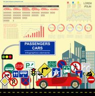 Passenger car transportation infographics