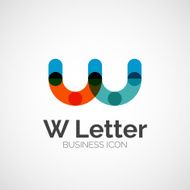 W letter icon minimal line design