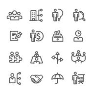 human resource Business and Management Icons - Line Series