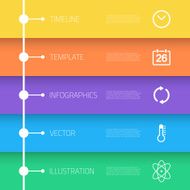 Web Infographic Timeline Template Layout With Vector Icons coul