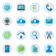 Flat Icons For Web and Internet Vector Illustration