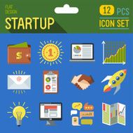 Business startup icon set 1 12 pcs Trendy illustrations