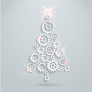 Vector gears christmas tree