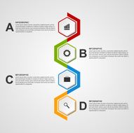 Abstract hexagon infographics or timeline template