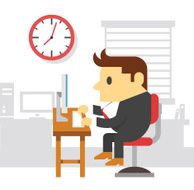 Office work man Vector flat illustration