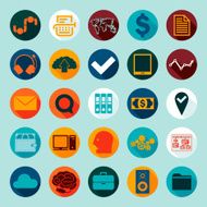 Set of business flat icons N5