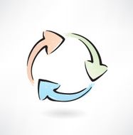 arrows cycle grunge icon