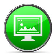 Computer Monitor icon on a round button - SlenderSeries N23