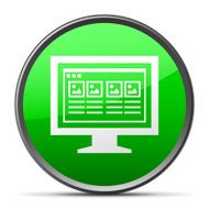 Computer Monitor icon on a round button - SlenderSeries N24