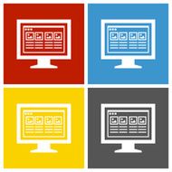 Computer Monitor icon on square buttons - SquareSeries N25