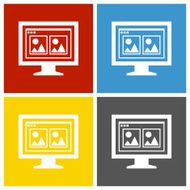 Computer Monitor icon on square buttons - SquareSeries N26