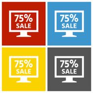 Computer Monitor icon on square buttons - SquareSeries N27