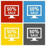 Computer Monitor icon on square buttons - SquareSeries N30