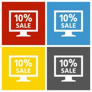 Computer Monitor icon on square buttons - SquareSeries N33