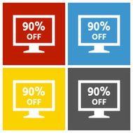Computer Monitor icon on square buttons - SquareSeries N75