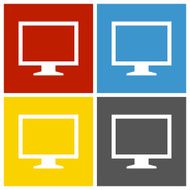 Computer Monitor icon on square buttons - SquareSeries N100