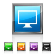 Computer Monitor icon on square buttons - SquaredSeries N86