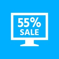 Computer Monitor icon on a blue background - SmoothSeries N2
