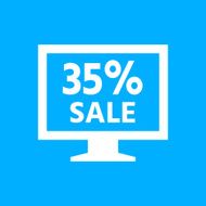 Computer Monitor icon on a blue background - SmoothSeries N4
