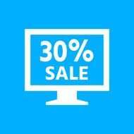 Computer Monitor icon on a blue background - SmoothSeries N5