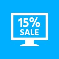 Computer Monitor icon on a blue background - SmoothSeries N7
