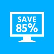 Computer Monitor icon on a blue background - SmoothSeries N9