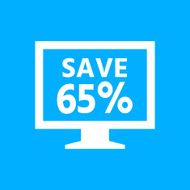 Computer Monitor icon on a blue background - SmoothSeries N11
