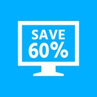 Computer Monitor icon on a blue background - SmoothSeries N12