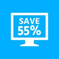 Computer Monitor icon on a blue background - SmoothSeries N13