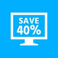 Computer Monitor icon on a blue background - SmoothSeries N14